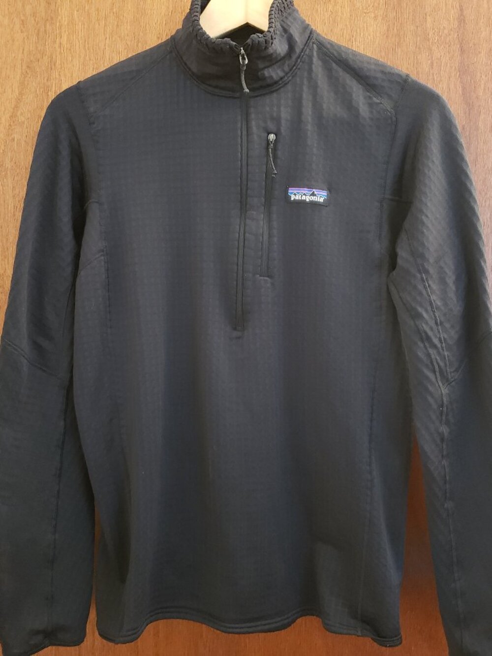Patagonia Mens Black R1 Fleece Quarter Zip Up Pullover Size Small